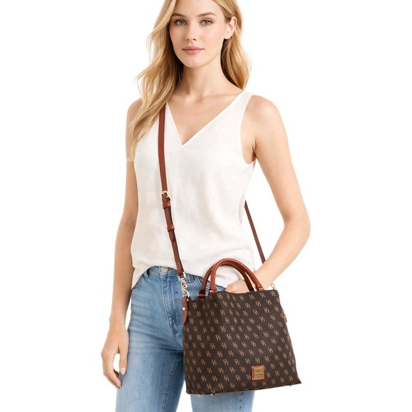 NWT Dooney & Bourke Women\'s Gretta Small Brenna Satchel Old Money Quiet Luxury